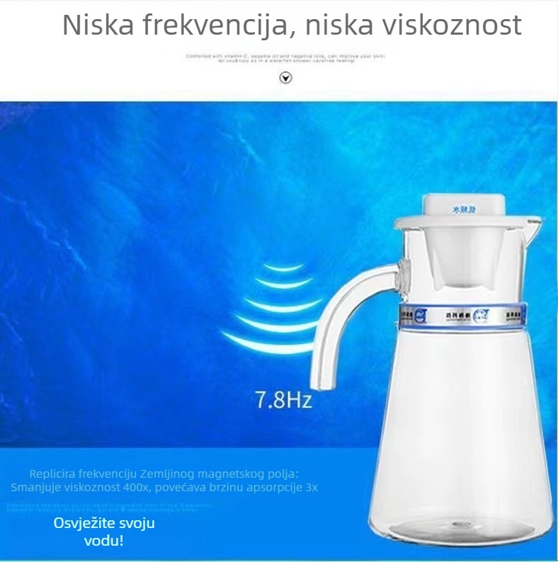 Električna kanta za vodu s niskofrekvencijskim rezonancijama 7,8 Hz za vodu s malim molekulama, kapacitet 2,3 L, digitalno dodirno upravljanje, kućište od PC plastike.