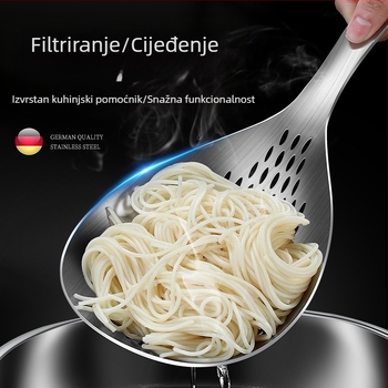 304 nehrđajući čelik – kuhinjski cjediljak i žlica za filtriranje, velika žlica za prženje i rezance, debeli dizajn, protuklizni, zaštita od opeklina, japanski stil