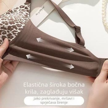 Leopard uzorak bežični grudnjak za žene s malim grudima, udobna mekana podrška, bez žice, oblikovanje bočnih dojki, protiv opuštanja