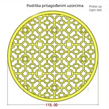 Drveni dodaci za čajnu tacnu: toplinski izolacijska metalna podloga, nosač za čajnik i odvodni list