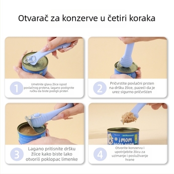 Silikonski poklopac za konzerve s žličicom za kućne ljubimce — otvarač i brtveni alat