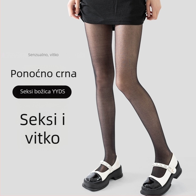 5D ultra tanke crne čarape s uzorkom slova u pariškom stilu, zaštita od zapetljavanja, seksi i svestrane