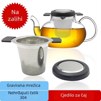 Filter za čaj od 304 nehrđajućeg čelika za stakleni čajnik, čajni infuzor i filter za čaj s listovima i cvjetnim čajevima