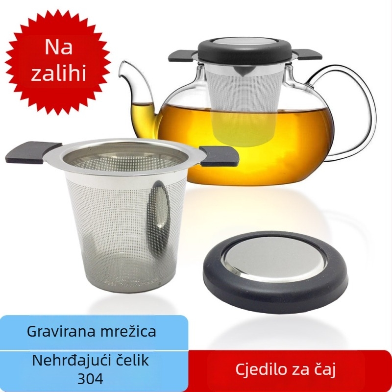 Filter za čaj od 304 nehrđajućeg čelika za stakleni čajnik, čajni infuzor i filter za čaj s listovima i cvjetnim čajevima