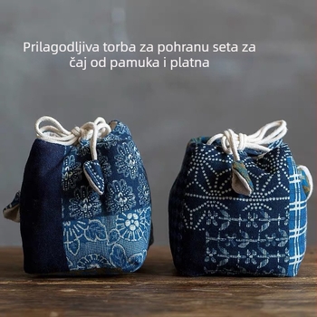 Set dodataka za čajnu ceremoniju s platnenom torbicom za pohranu šalice i čajnika, prijenosni putni set