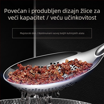 Velika kuhinjska žlica s prorezima od 304 nehrđajućeg čelika, za juhe, rezance i knedle – cjedilo za prženje