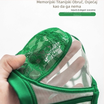 Francuski stil lagani čipkasti grudnjak za žene, prozračni dizajn, ultra-tanke šalice od lateksa s memorijskom pjenom, mekana potpora, prozračan i udoban, push-up