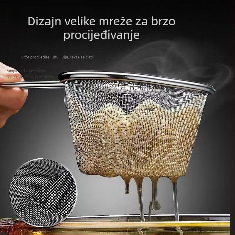 Nehrđajući čelično sito za vruću posudu, mali oblik, za tjesteninu i povrće, odvod vode i odvajanje ulja