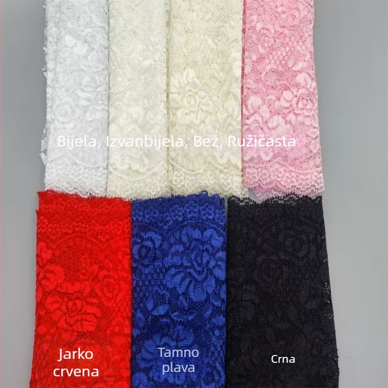 Šarena elastična čipkasta traka širine 18 cm, za donje rublje, rub suknje, rukavice i torbe