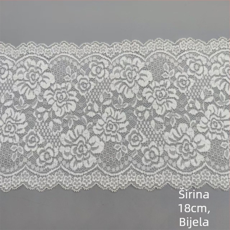 Šarena elastična čipkasta traka širine 18 cm, za donje rublje, rub suknje, rukavice i torbe