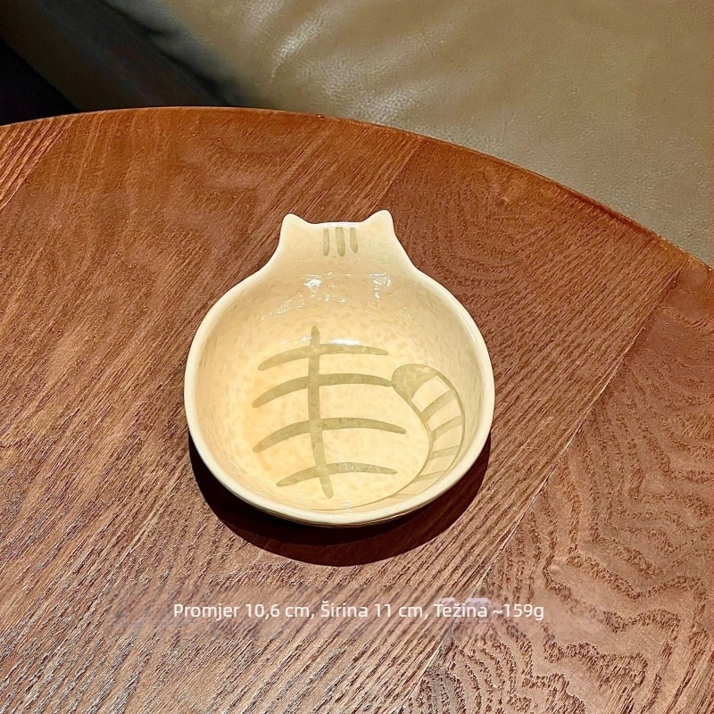 Japanski stil keramički tanjur za umakanje s mačjim uzorkom, kamen-motiva, zdjela za snack, zdjela za rižu, desertni tanjur