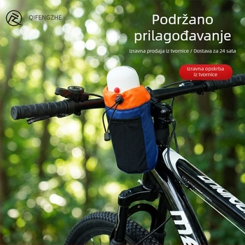 Višenamjenska torba za upravljač bicikla, velika prednja pretinica i sklopiva posuda za bočicu vode.