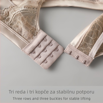 Lijep od svile s cupama u obliku zečjih ušiju, podstava 100% svila, prozračan, Francuski V-dekolte