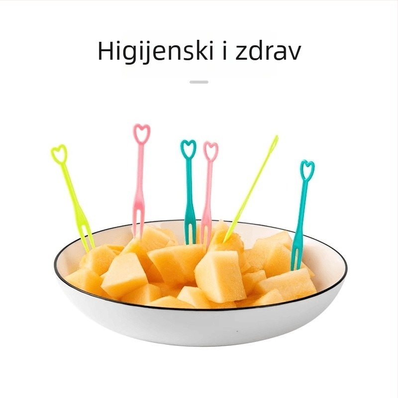 Jednokratne vilice za voće i deserte, male prozirne plastične vilice, pojedinačno pakirane