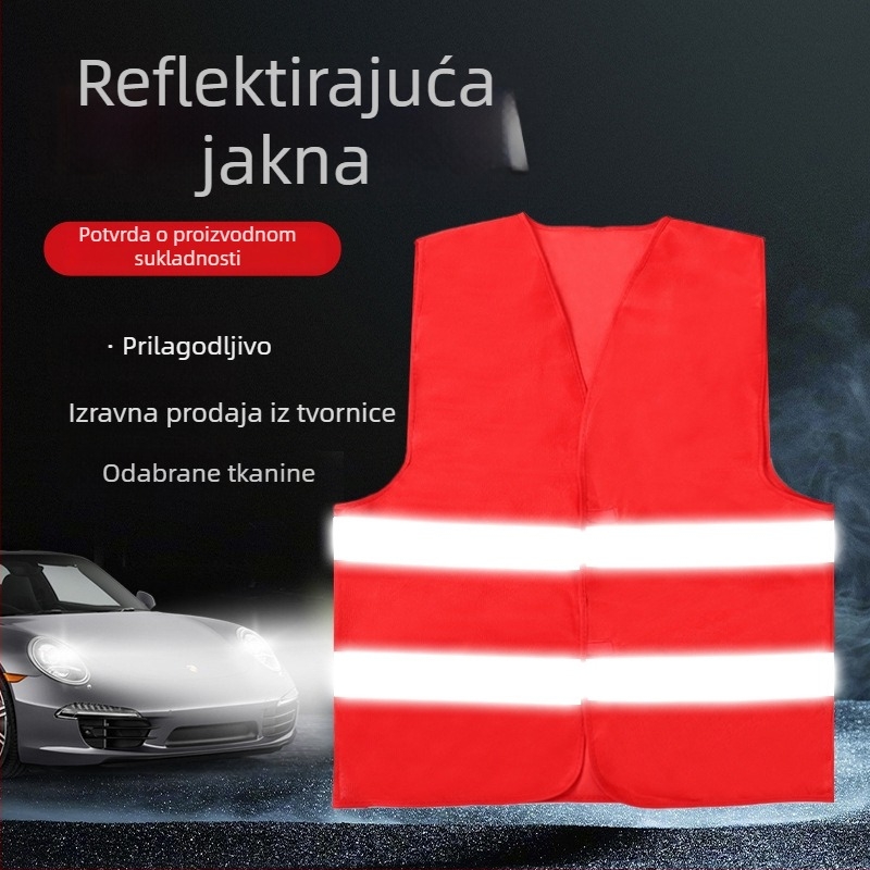 Prozračni reflektirajući sigurnosni prsluk s mrežastim panelom za vanjske građevinske radove i noćnu vidljivost