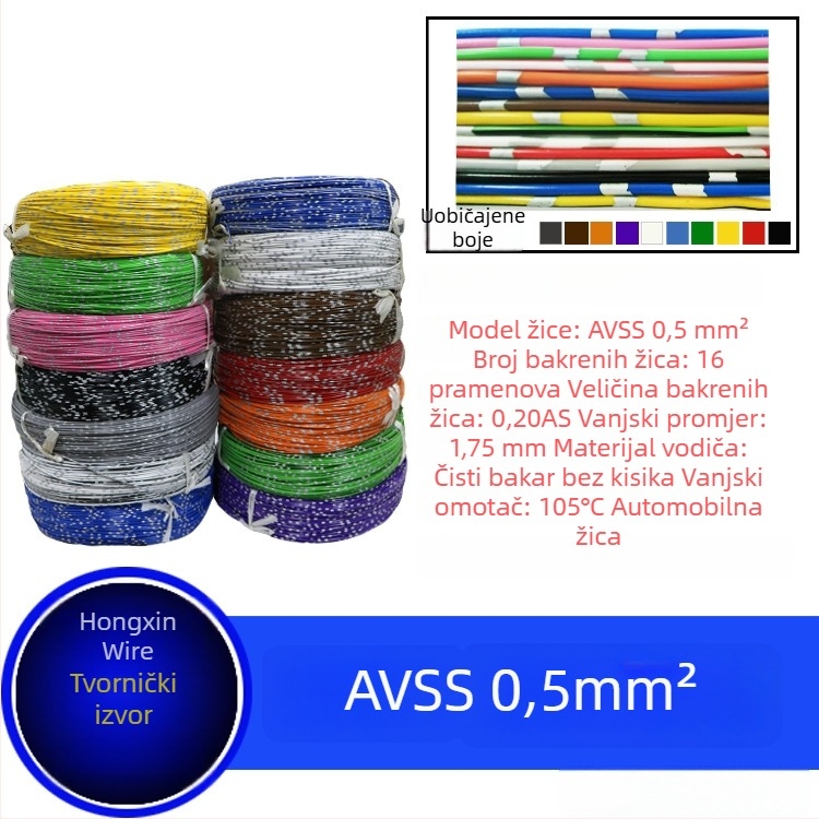 AVSS tankoslojni bakreni jednovodični automobilski kabel kvadratnog presjeka 0.3-2.0 mm²