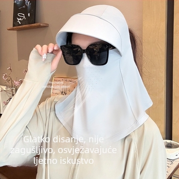 Balaclava za biciklizam s kapom za zaštitu od sunca, integrirani ovratnik, UV zaštita, rashladna Ice Silk tkanina