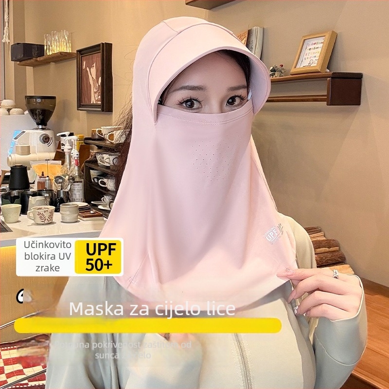 Balaclava za biciklizam s kapom za zaštitu od sunca, integrirani ovratnik, UV zaštita, rashladna Ice Silk tkanina