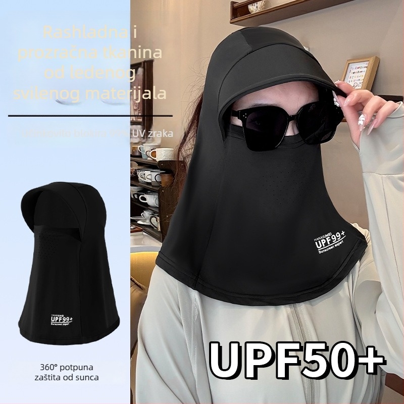 Balaclava za biciklizam s kapom za zaštitu od sunca, integrirani ovratnik, UV zaštita, rashladna Ice Silk tkanina
