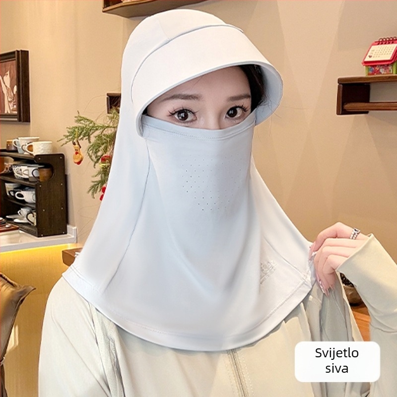 Balaclava za biciklizam s kapom za zaštitu od sunca, integrirani ovratnik, UV zaštita, rashladna Ice Silk tkanina