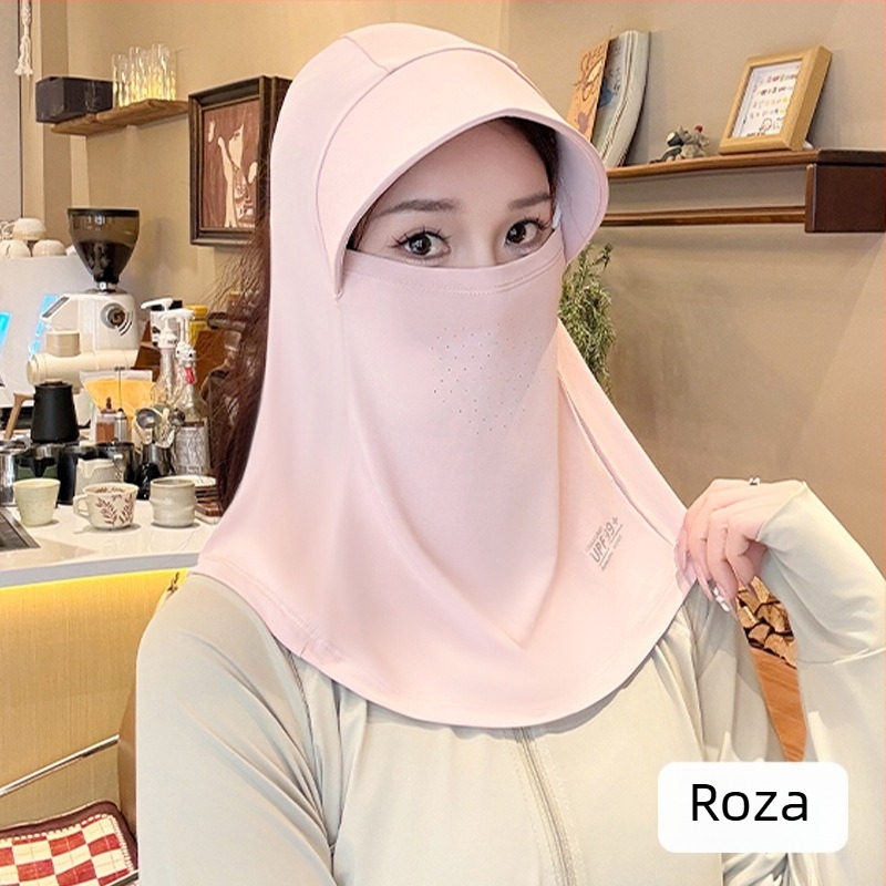 Balaclava za biciklizam s kapom za zaštitu od sunca, integrirani ovratnik, UV zaštita, rashladna Ice Silk tkanina