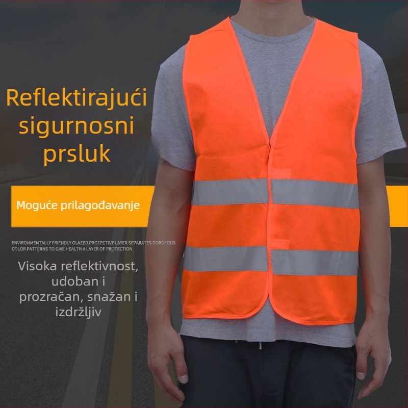 Reflektirajući sanitarni prsluk od warp-knit tkanine, mogućnost tiska logotipa, prihvaćamo velike narudžbe