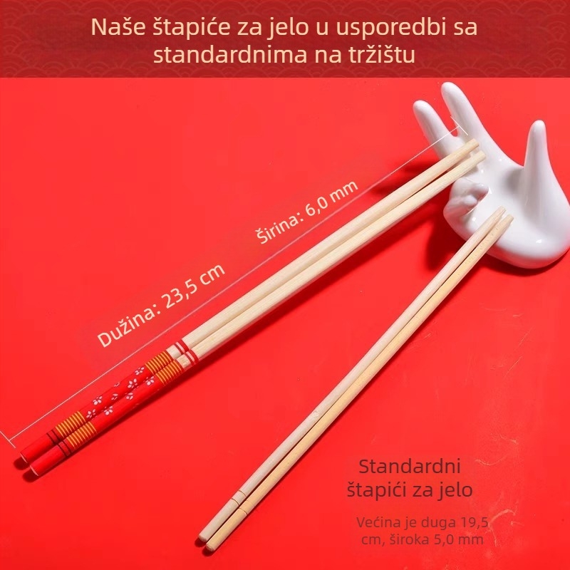 Jednokratne, individualno zapakirane štapiće za jelo, debeli plavo‑bijeli kružni dizajn od bambusa, za kućnu upotrebu, pogodna za vrhunske dostave i hot pot, higijenski