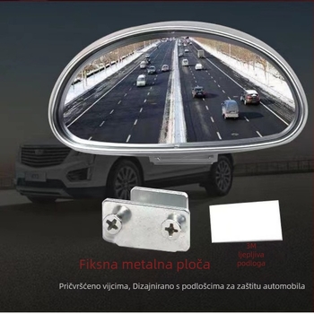 360° širokokutni konveksni retrovizor za vozilo za obuku vožnje – HD pomoćni retrovizor za mrtve kutove, polukružni.