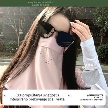 Ljetna maska za lice s UV zaštitom, potpuno prekrivanje, prozračna maska od najlona s ledenim svilenim vlaknima, za žene
