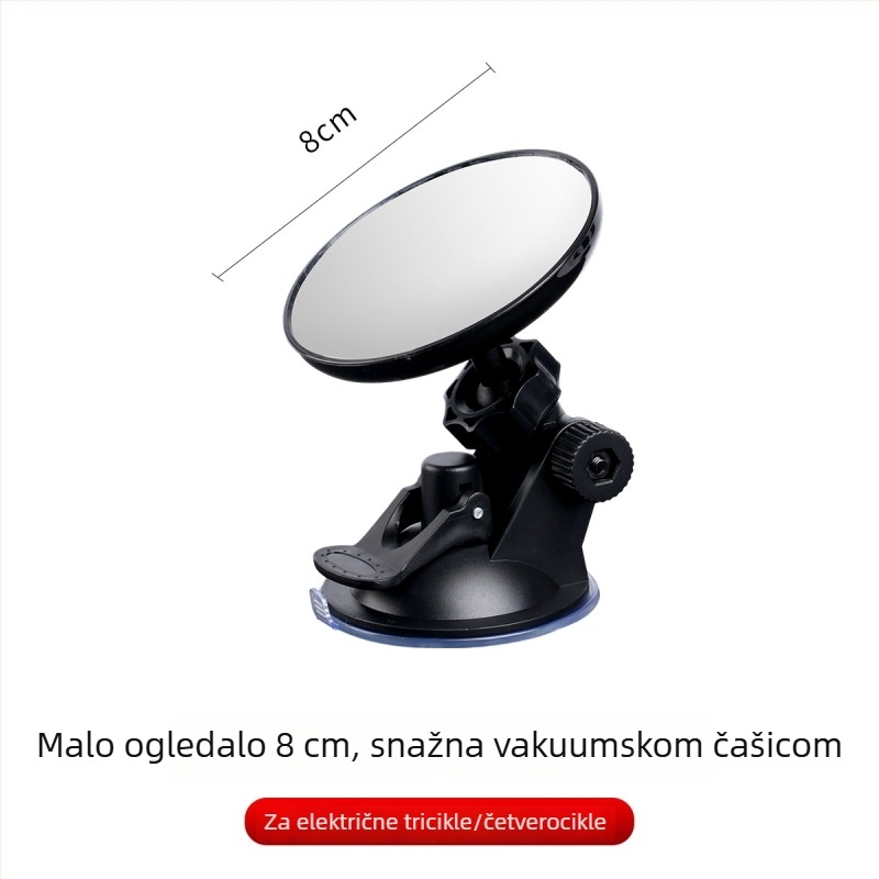 360° širokokutni retrovizor za tricikl, s usisnom čašicom, konveksno staklo, veliko vidno polje, univerzalno