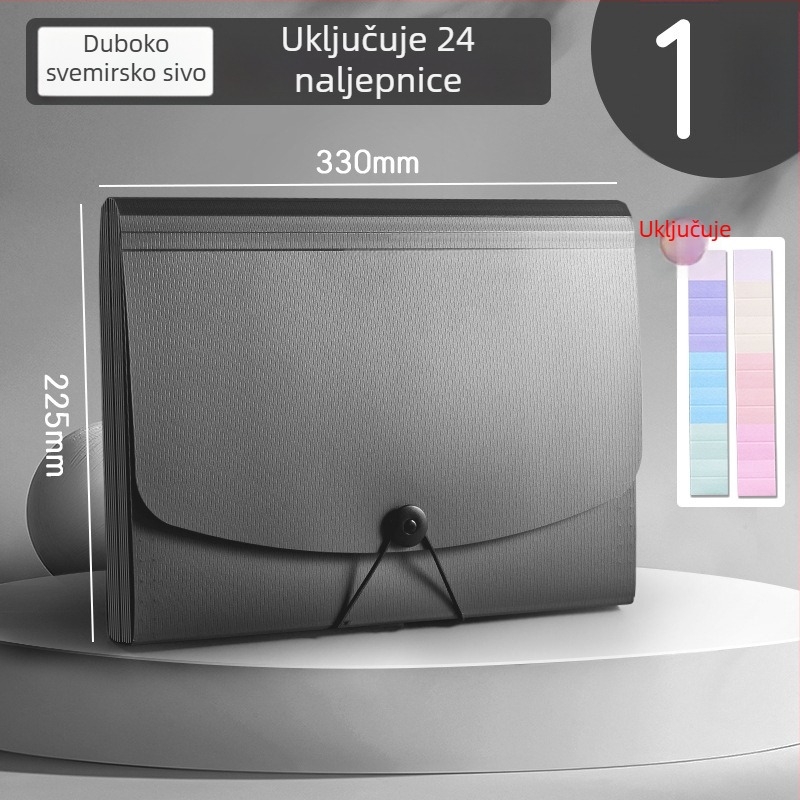 Deli 5236 Akordeonski folder s 13 pretinaca za dokumente A4, s visećim klipom