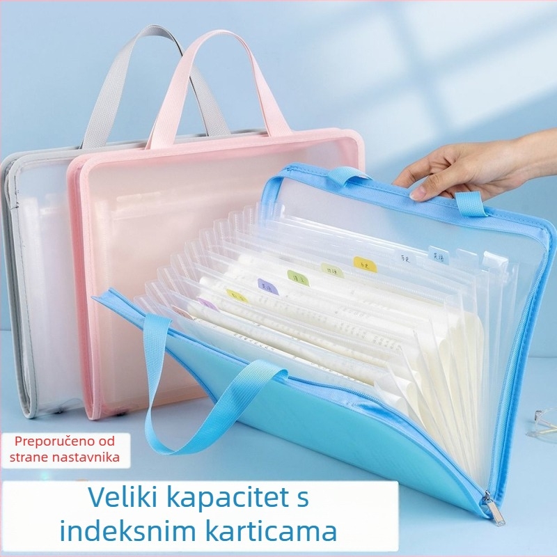 A4 akordion torba sa zipom, ručni organizator dokumenata, 13 pretinaca, velika kapaciteta