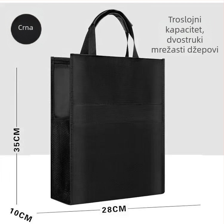 Torba od Oxford platna s otisnutim logom za muške studente, velika kapaciteta, otporna na habanje i vodootporna, akordeon stil.