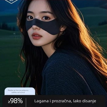 Ženska maska za zaštitu od sunca, 2026. novi model, UPF50+ UV zaštita, ljeto, za vožnju biciklom i trčanje na otvorenom, pokriva obraze, maska s leptir uzorkom od ice silk