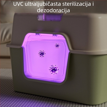 Velika potpuno zatvorena kutija za mačji pijesak, s kontrolom mirisa i anti-prolivnim dizajnom