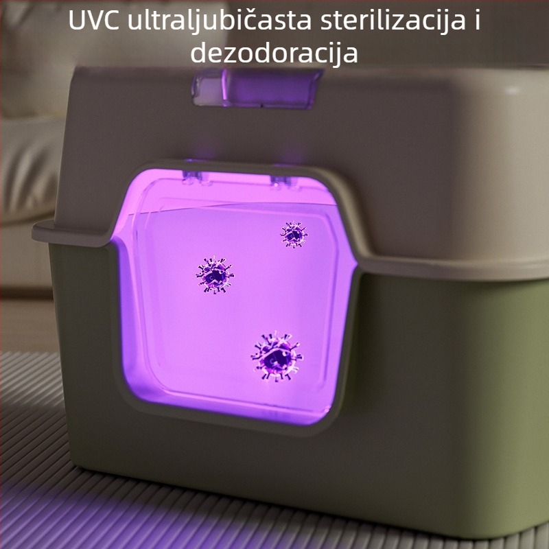 Velika potpuno zatvorena kutija za mačji pijesak, s kontrolom mirisa i anti-prolivnim dizajnom