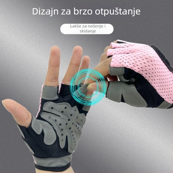 Rukavice s poluprstima za otvorene prste, za biciklizam, planinarenje, fitness i yogu, prozračne, s apsorpcijom udara, protuklizne