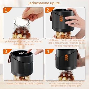 Višenamjenski vakuumski zatvarač za Mason staklenke, USB napajanje, sve-u-jednom za očuvanje hrane