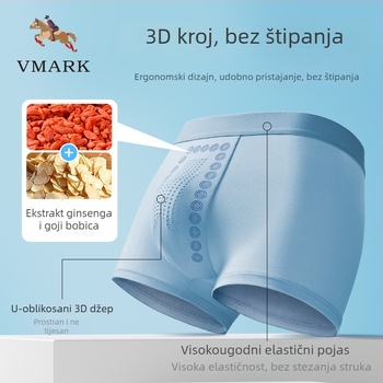 Trostruki set antibakterijskih muških bokserica s česticama turmalina u preponama, modalna tkanina