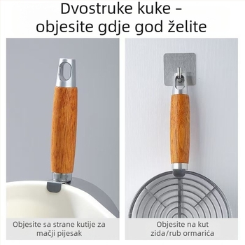 Velika lopatica za mačju stelju s finim otvorima, za miješano tofu stelivo, od nehrđajućeg i ugljičnog čelika