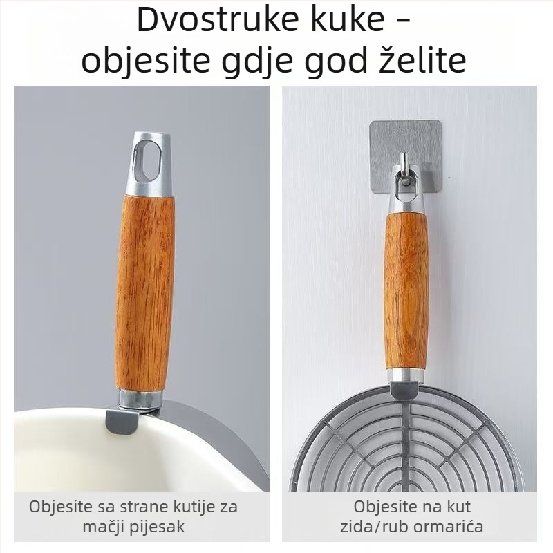 Velika lopatica za mačju stelju s finim otvorima, za miješano tofu stelivo, od nehrđajućeg i ugljičnog čelika