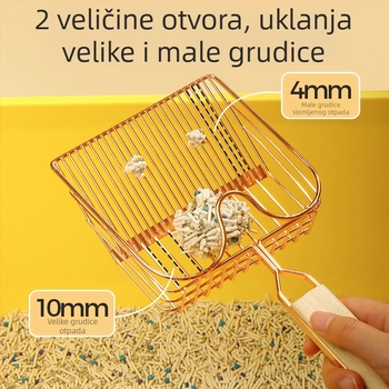 Metalni set lopatica za mačji pijesak s finim otvorima