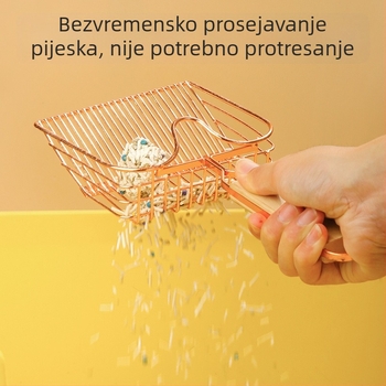 Metalni set lopatica za mačji pijesak s finim otvorima