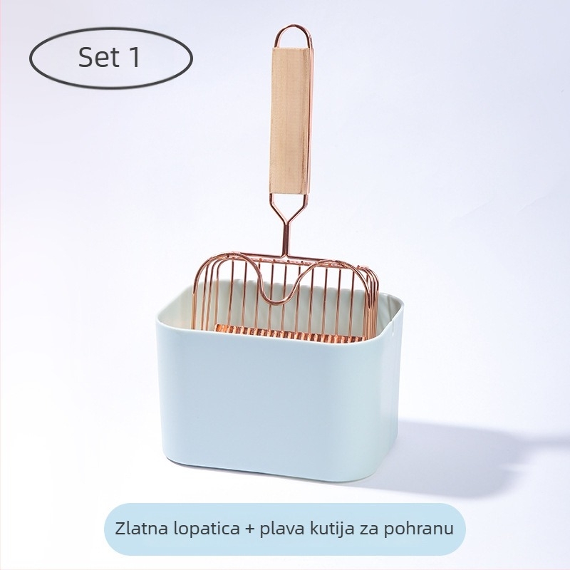 Metalni set lopatica za mačji pijesak s finim otvorima