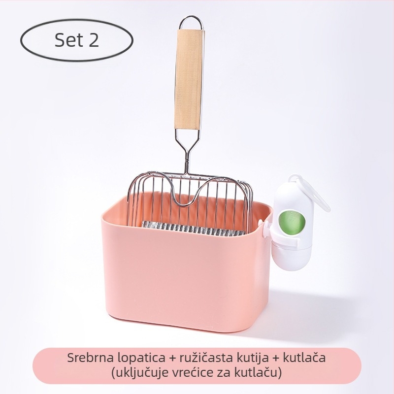Metalni set lopatica za mačji pijesak s finim otvorima