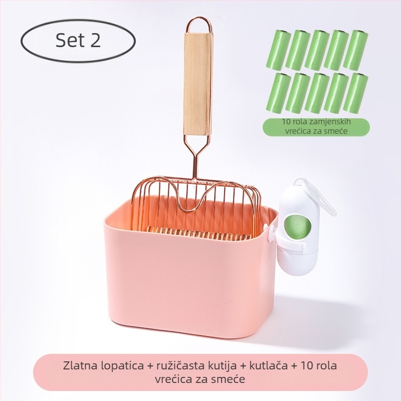 Metalni set lopatica za mačji pijesak s finim otvorima