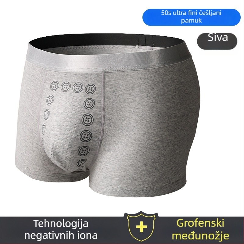 Muške bokserice, pamuk-modal smjesa, srednji pojas, prozračne, jednobojne