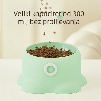 Posuda za hranjenje mačaka i psa s dizajnom protiv prevrtanja, nagibni otvor za vodu i hranu, velik kapacitet