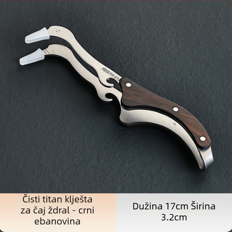 Klips za čaj od čistog titana i pinceta, s motivom crane, protuklizni klip za šalice, dodaci za čajnu ceremoniju