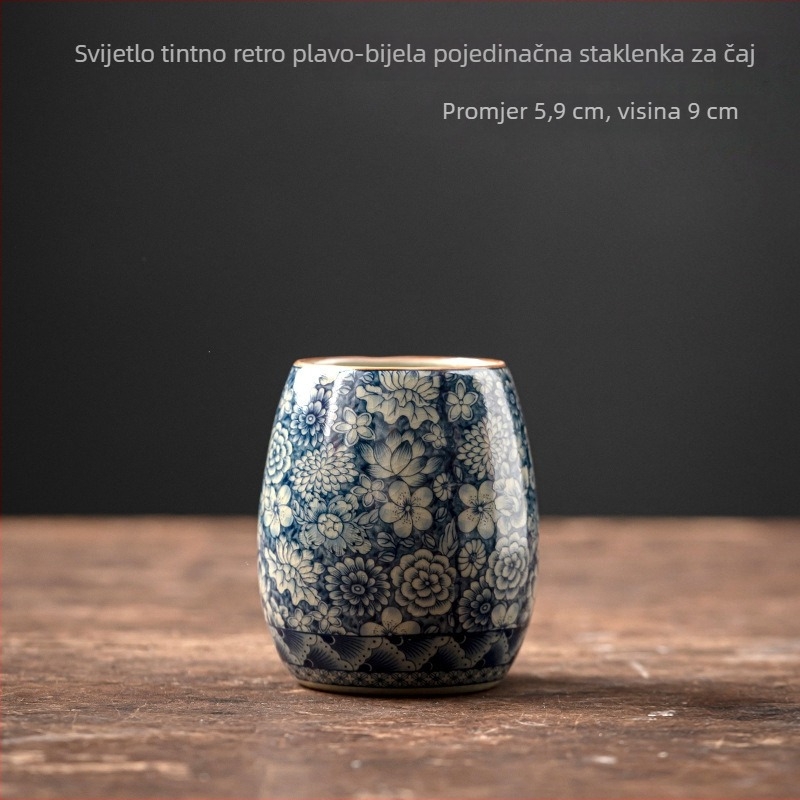 Plavo-bijeli porculanski čajni ceremonijalni set šest džentlmena: nož za čaj, čajna igla, četka za čajnik, držač čaja, alati za čaj, čajne kliješta
